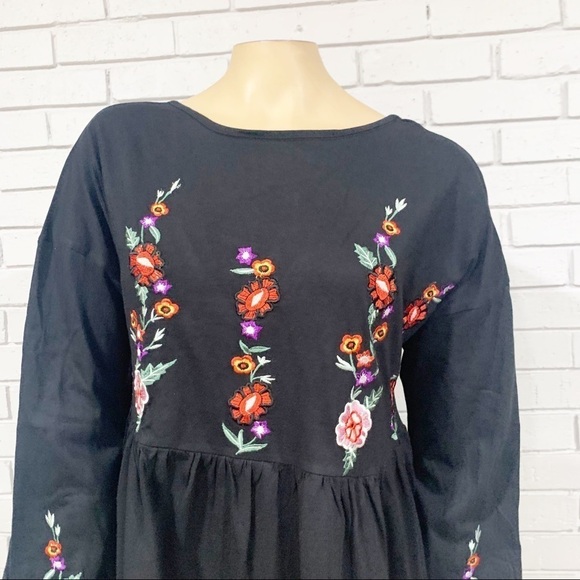 Asos Women's Tall Embroidered BohoSmock Mini Dress - Picture 3 of 12